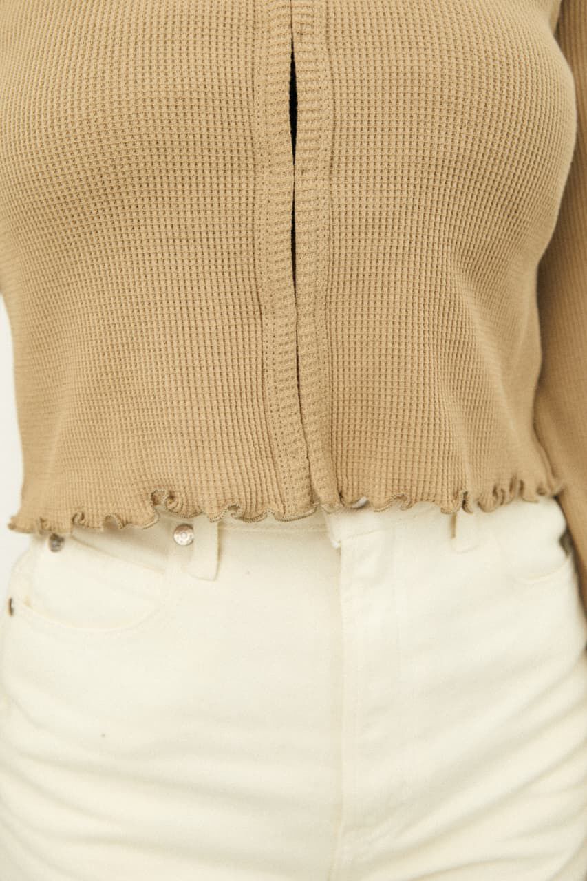 LAGUA GEM「THIN WAFFLE CROPPED TOPS」|Tシャツ・カットソー|