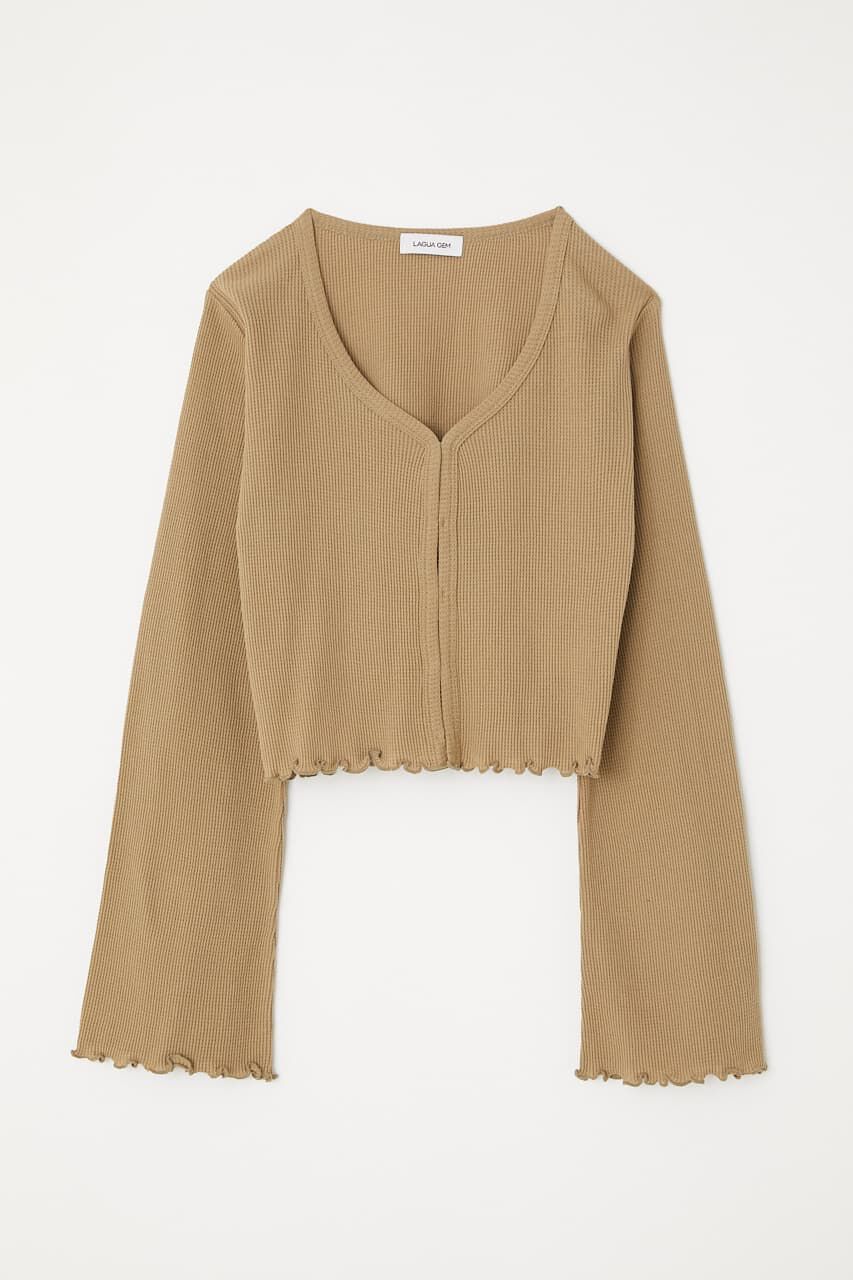 LAGUA GEM「THIN WAFFLE CROPPED TOPS」|Tシャツ・カットソー|
