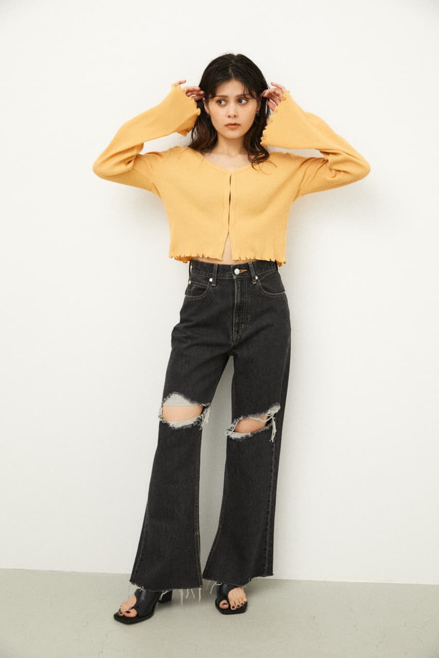 LAGUA GEM「THIN WAFFLE CROPPED TOPS」|Tシャツ・カットソー|