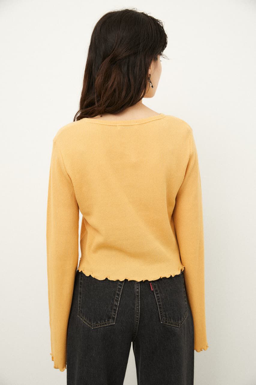 LAGUA GEM「THIN WAFFLE CROPPED TOPS」|Tシャツ・カットソー|