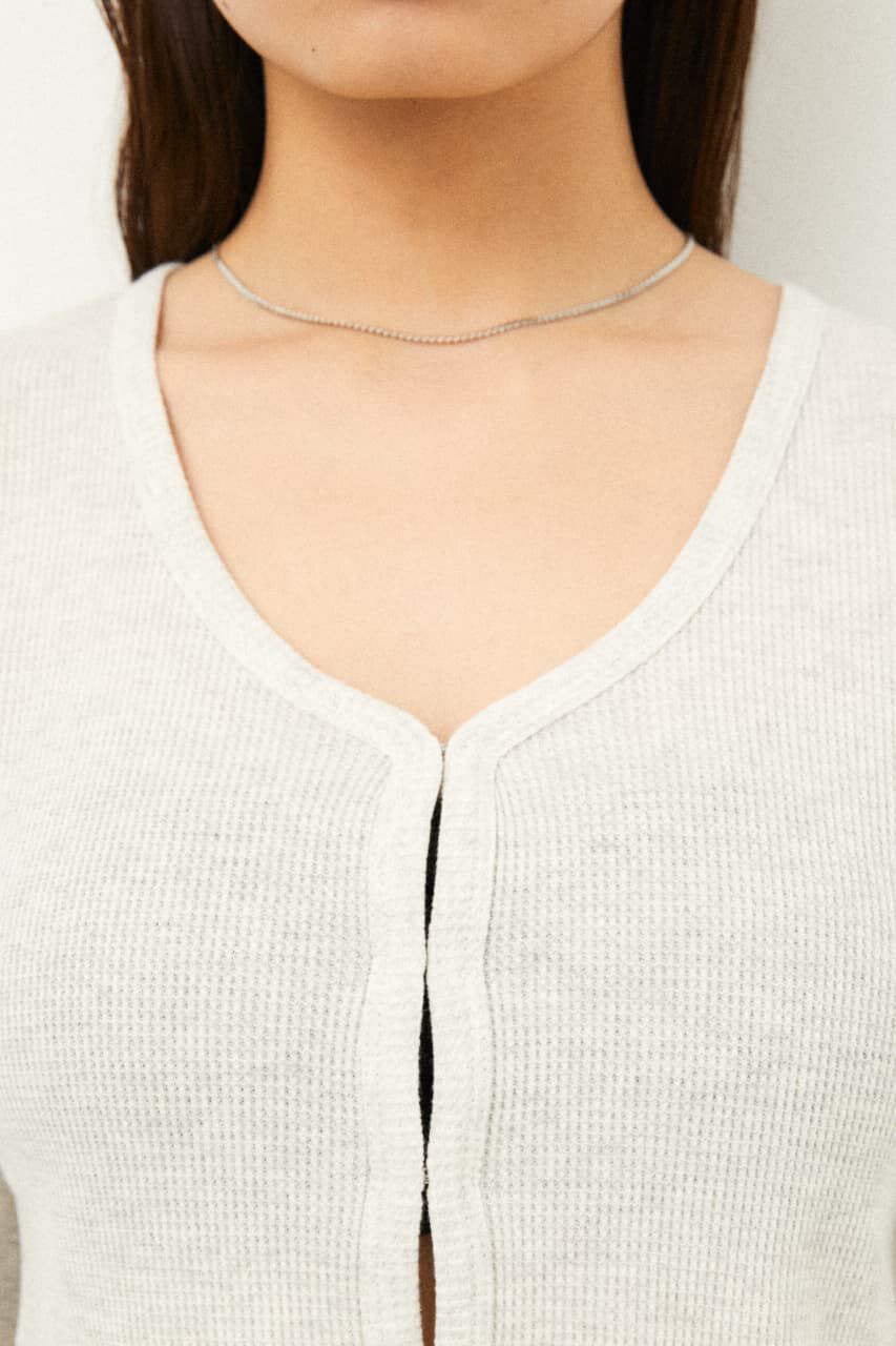 LAGUA GEM「THIN WAFFLE CROPPED TOPS」|Tシャツ・カットソー|