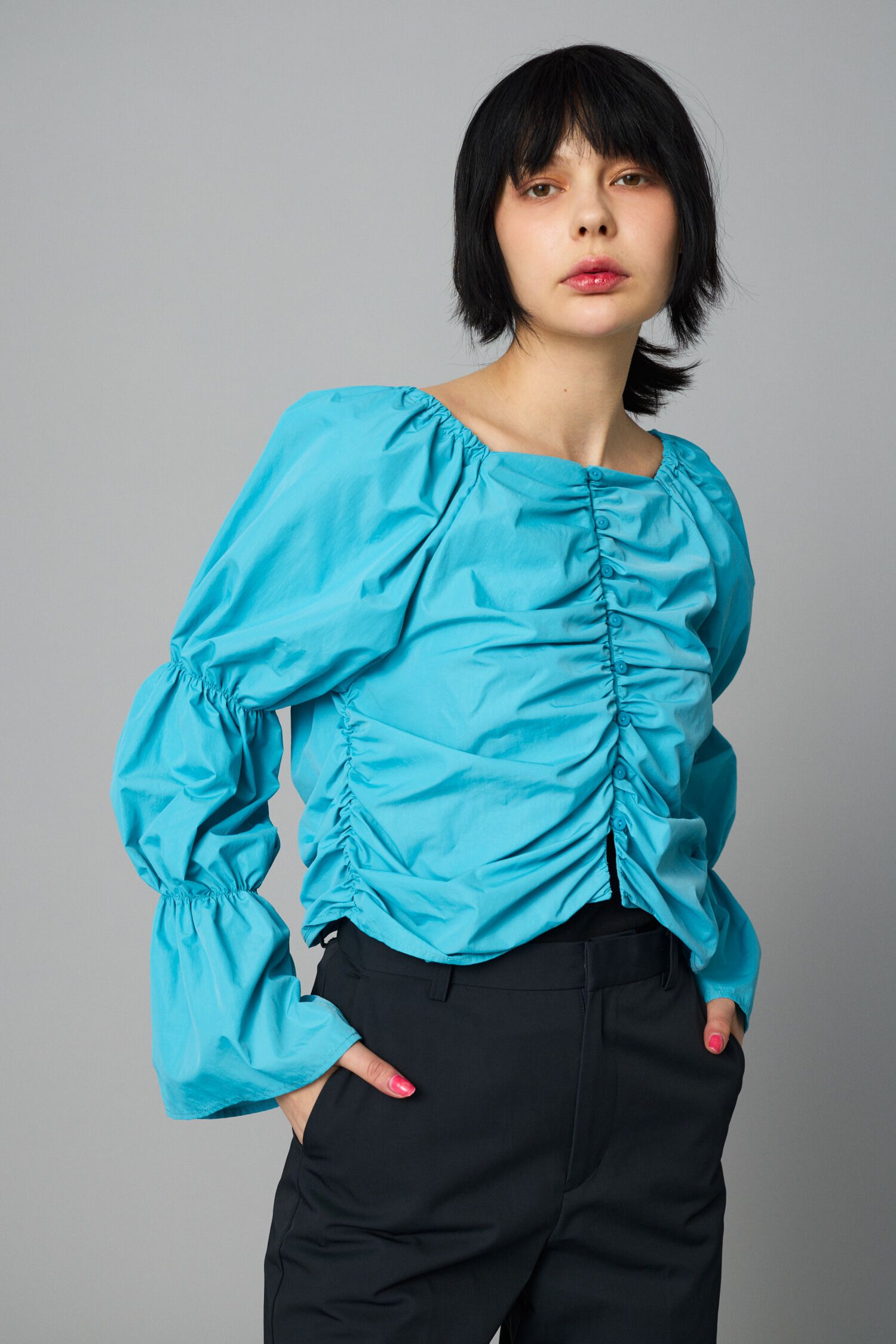 HeRIN.CYE「Puff sleeve tops」|シャツ・ブラウス|BLU