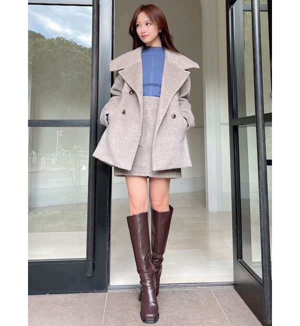 RESEXXY「ビッグカラーショートコート【セットアップ着用可能】」|ピーコート|