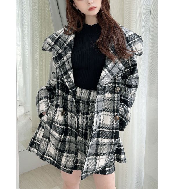 RESEXXY「ビッグカラーショートコート【セットアップ着用可能】」|ピーコート|ミックス