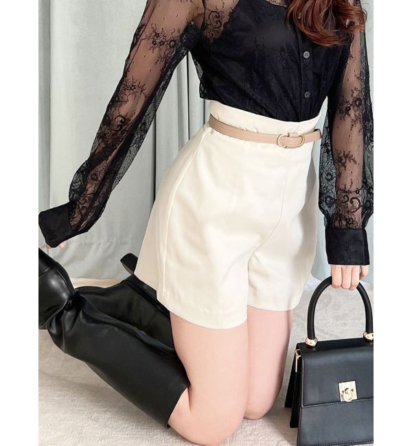 RESEXXY「ハイウエストショートパンツ」|その他|アイボリー