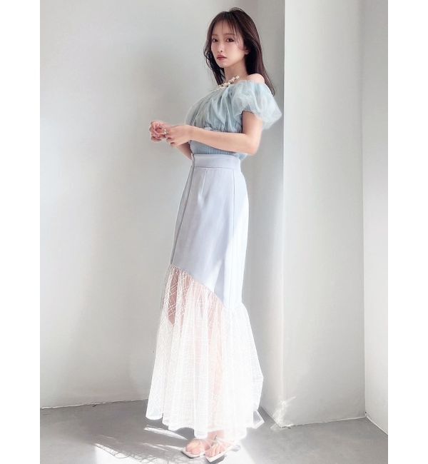 RESEXXY「スパンコールチュールZIPフレアスカート」|スカート|