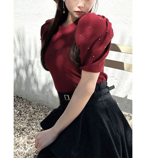 RESEXXY「ゴールドポイントパワショルトップス」|Tシャツ・カットソー|レッド