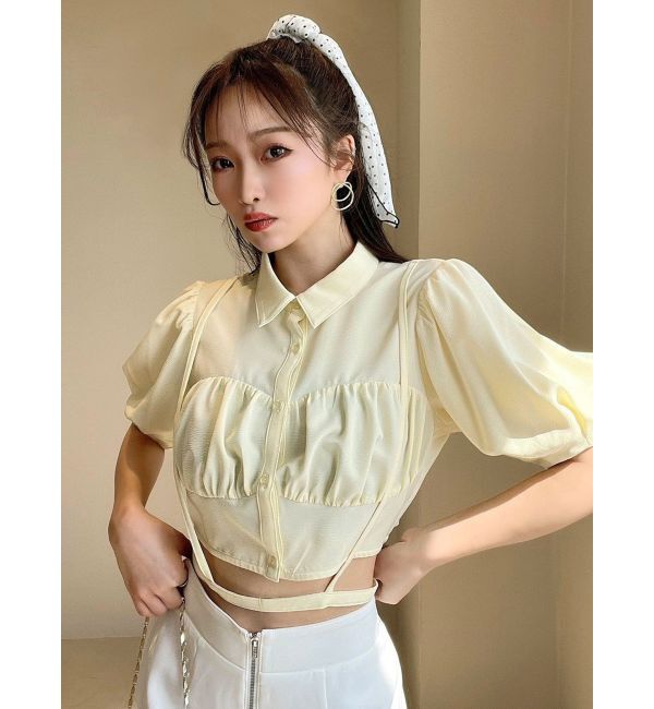 RESEXXY「ナローストラップコルセットシャツ」|シャツ・ブラウス|