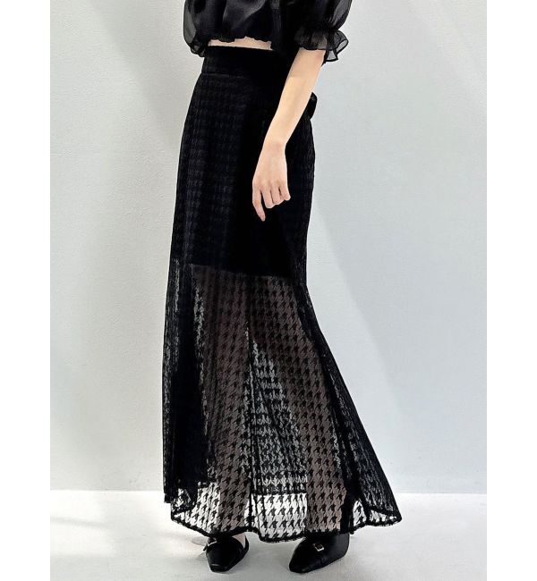 RESEXXY「ハウンドトゥースシアーマーメイドスカート」|スカート|ブラック
