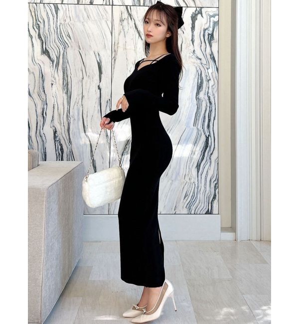 RESEXXY「ナローストラップリブワンピース」|ワンピース|