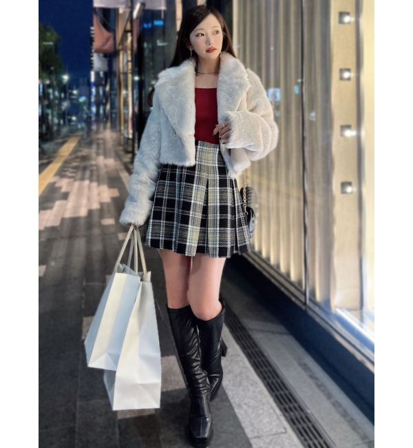 RESEXXY「シャイニーファークロップドブルゾン」|ブルゾン・スタジャン|