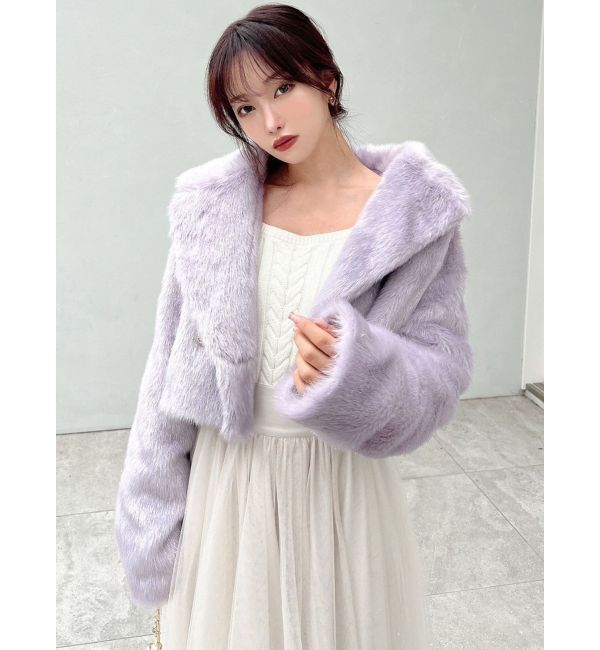 RESEXXY「シャイニーファークロップドブルゾン」|ブルゾン・スタジャン|