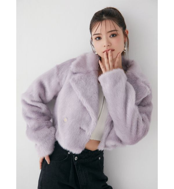 RESEXXY「シャイニーファークロップドブルゾン」|ブルゾン・スタジャン|