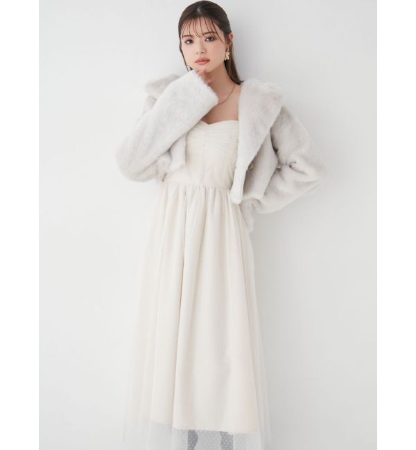 RESEXXY「シャイニーファークロップドブルゾン」|ブルゾン・スタジャン|