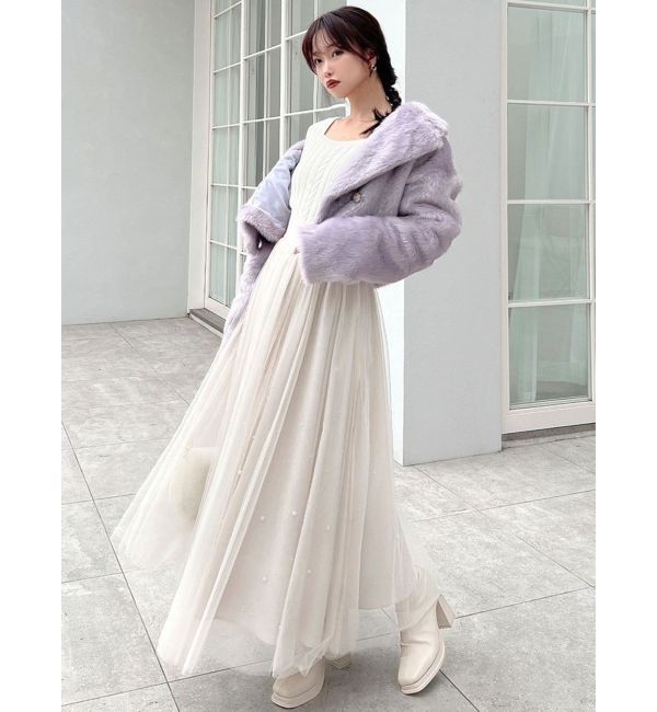 RESEXXY「シャイニーファークロップドブルゾン」|ブルゾン・スタジャン|