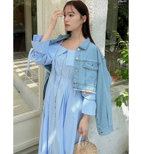 dazzlin「ウエストタックオフショルシャツワンピース」|ワンピース|