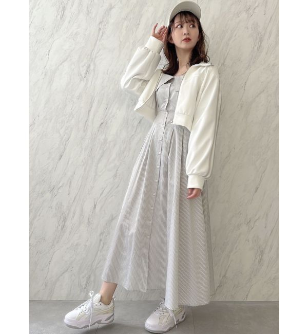 dazzlin「ウエストタックオフショルシャツワンピース」|ワンピース|