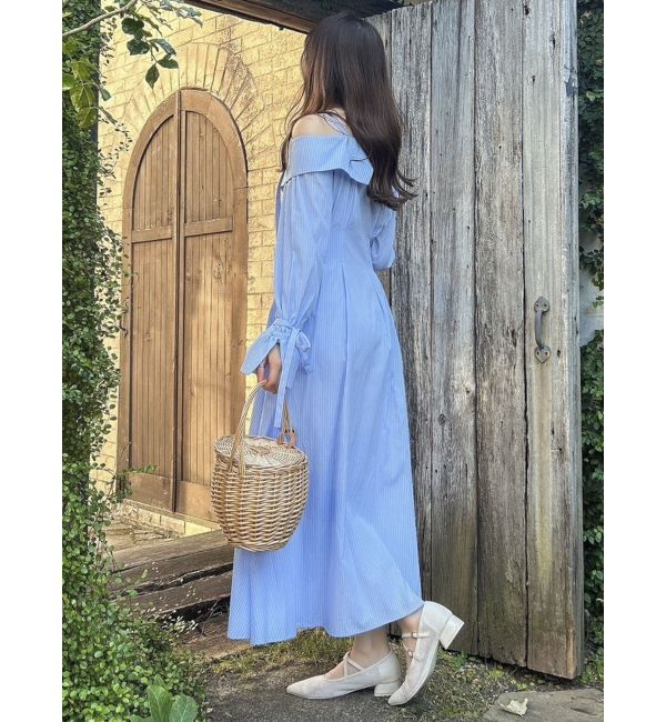 dazzlin「ウエストタックオフショルシャツワンピース」|ワンピース|