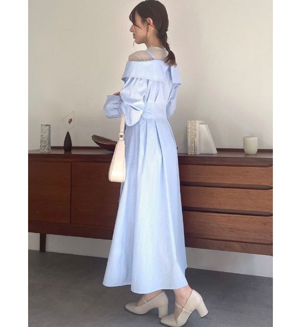 dazzlin「ウエストタックオフショルシャツワンピース」|ワンピース|