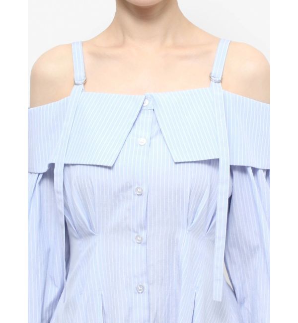 dazzlin「ウエストタックオフショルシャツワンピース」|ワンピース|