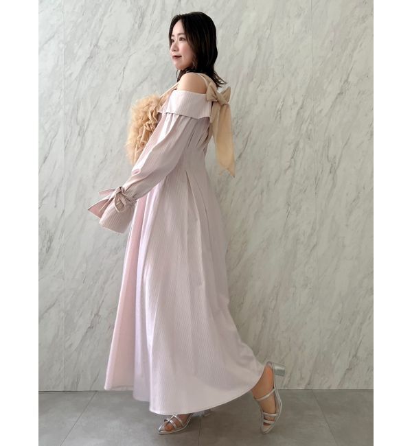 dazzlin「ウエストタックオフショルシャツワンピース」|ワンピース|