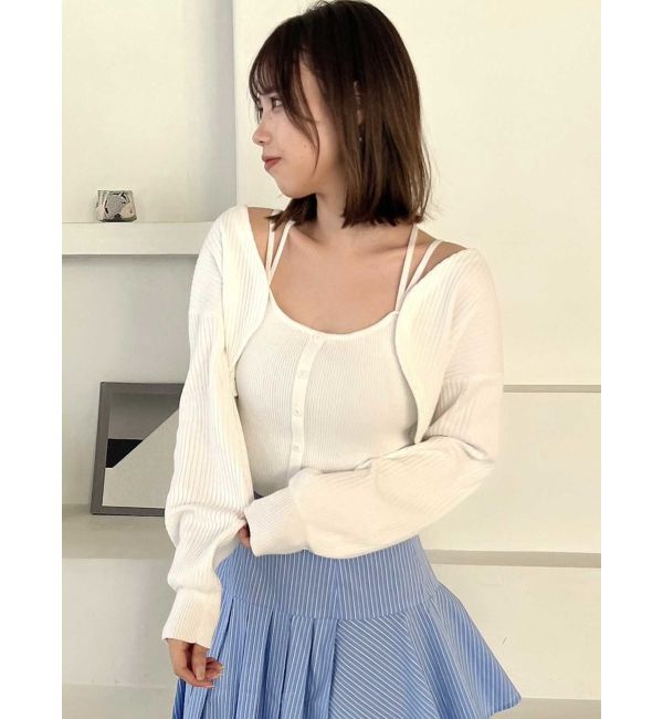 dazzlin「フロントボタンビスチェアンサンブル」|その他|オフホワイト