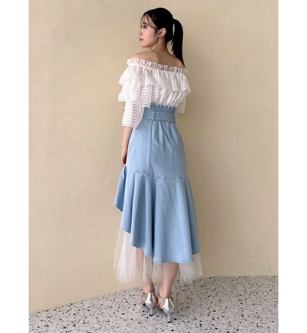 dazzlin「チュールドッキングデニムスカート」|スカート|