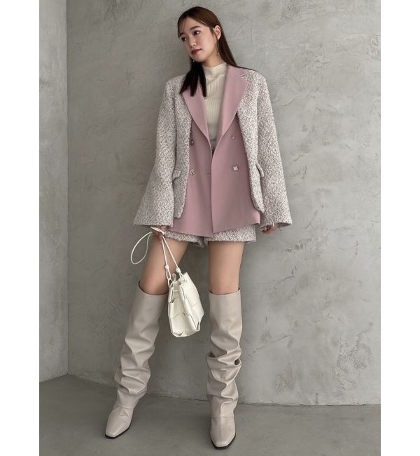 dazzlin「【SETUP】ダブルボタンケープツイードジャケット※セットアップ対応」|テーラードジャケット|