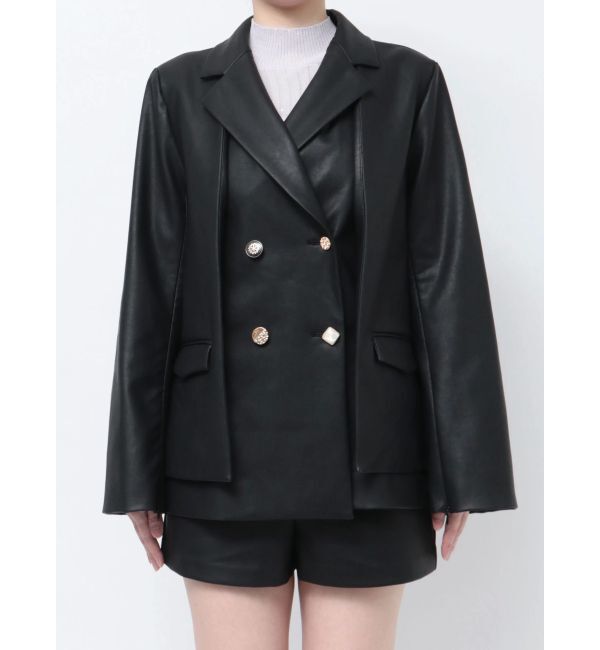 dazzlin「【SETUP】ダブルボタンケープツイードジャケット※セットアップ対応」|テーラードジャケット|