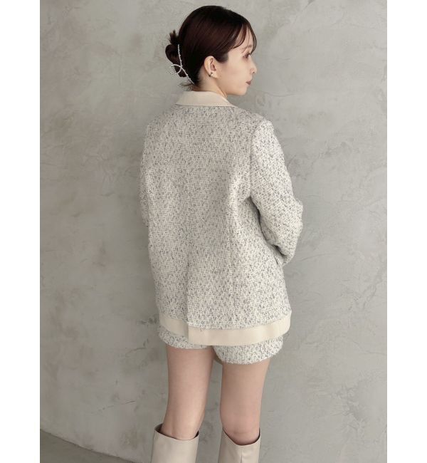 dazzlin「【SETUP】ダブルボタンケープツイードジャケット※セットアップ対応」|テーラードジャケット|