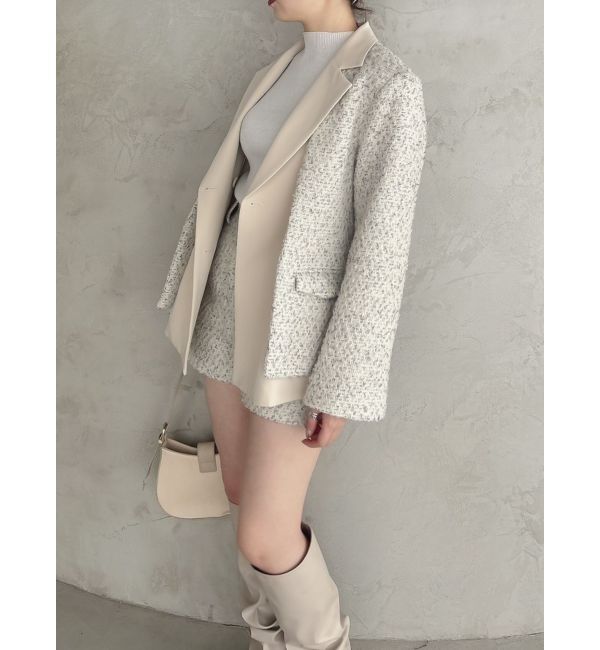 dazzlin「【SETUP】ダブルボタンケープツイードジャケット※セットアップ対応」|テーラードジャケット|