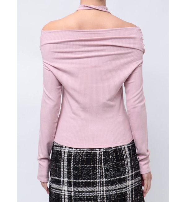 dazzlin「チョーカー付きオフショルドレープ長袖トップス」|Tシャツ・カットソー|