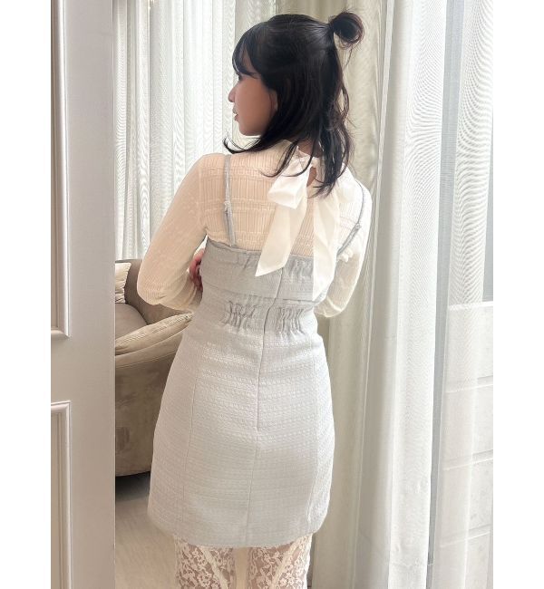 dazzlin「バックリボンプチフリルニットトップス」|ニット・セーター|