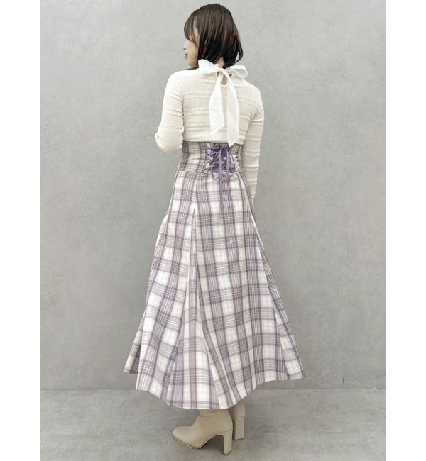 dazzlin「バックリボンプチフリルニットトップス」|ニット・セーター|