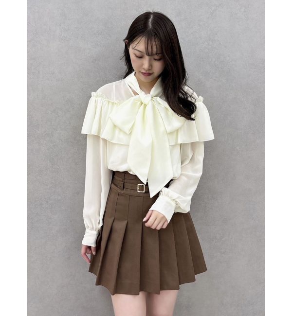 dazzlin「レースフラワーケープボウタイブラウス」|シャツ・ブラウス|