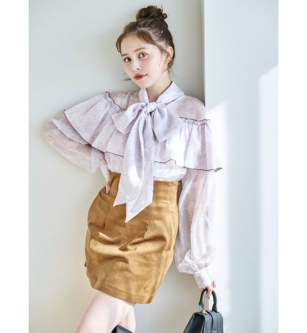 dazzlin「レースフラワーケープボウタイブラウス」|シャツ・ブラウス|