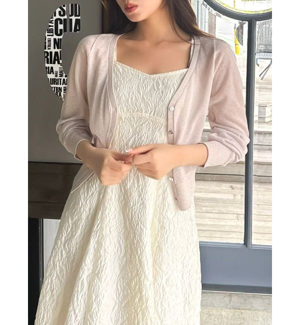 dazzlin「ラメシアーシンプルニットカーディガン」|カーディガン|