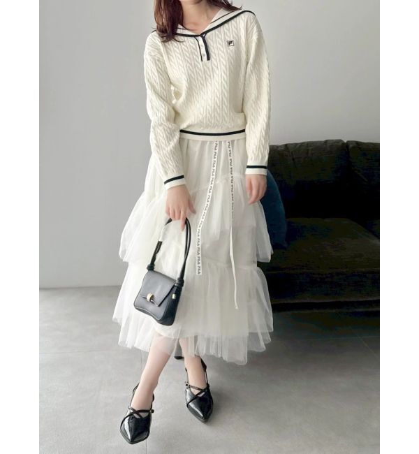 dazzlin「【FILA別注】アシメチュールティアードスカート」|スカート|