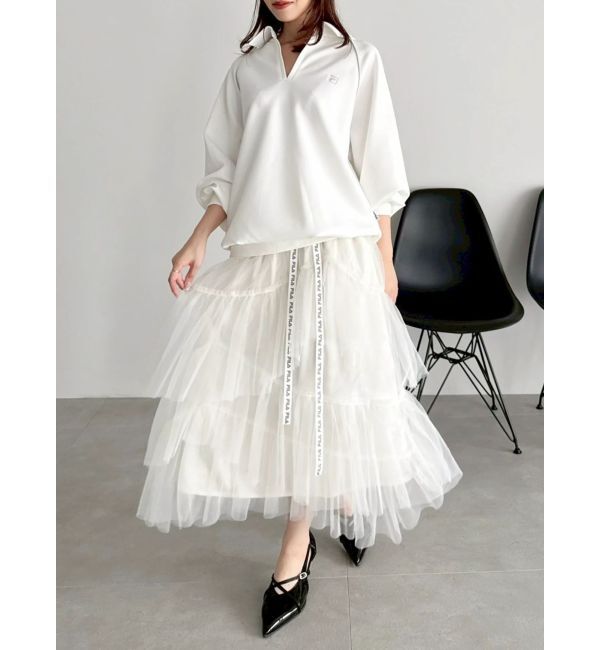 dazzlin「【FILA別注】アシメチュールティアードスカート」|スカート|