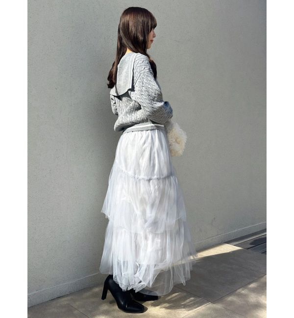 dazzlin「【FILA別注】アシメチュールティアードスカート」|スカート|