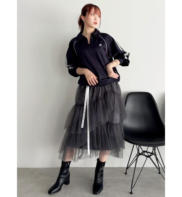 dazzlin「【FILA別注】アシメチュールティアードスカート」|スカート|