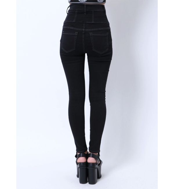 EMODA「アシンメトリーマークハイウエストパギンス」|デニム|