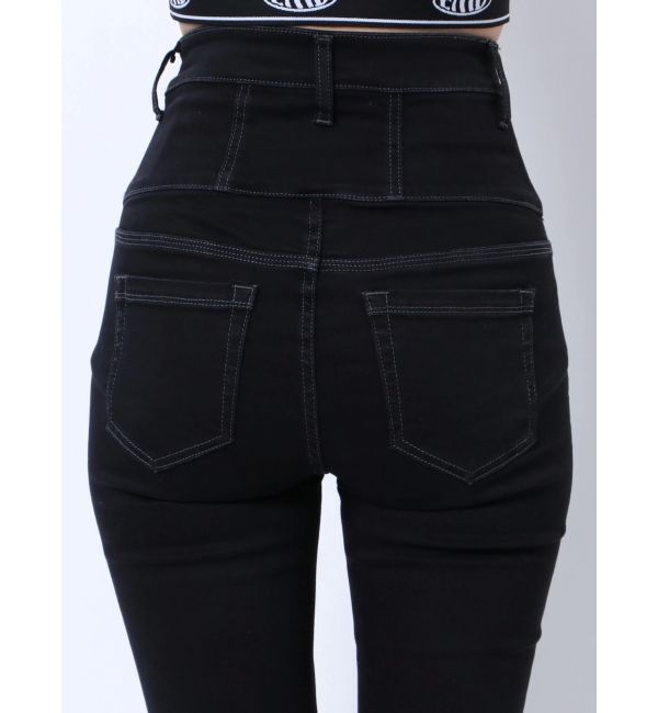 EMODA「アシンメトリーマークハイウエストパギンス」|デニム|