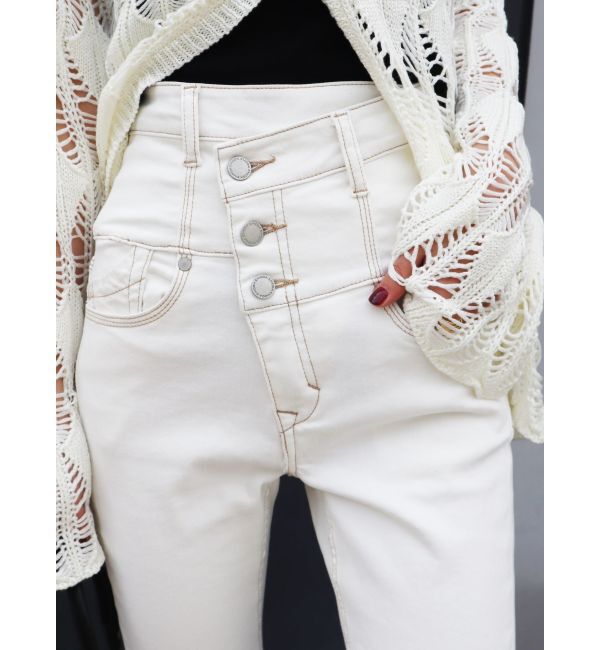 EMODA「アシンメトリーマークハイウエストパギンス」|デニム|