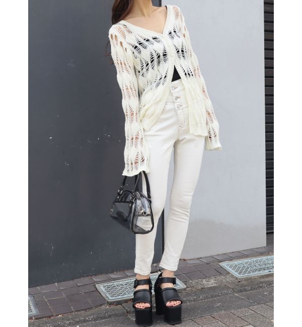 EMODA「アシンメトリーマークハイウエストパギンス」|デニム|