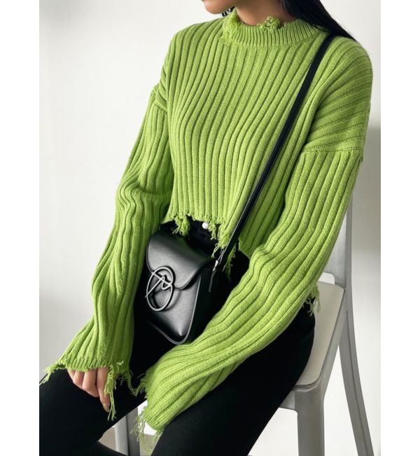 EMODA「CURVE SLEEVE CRASH KNIT」|ニット・セーター|