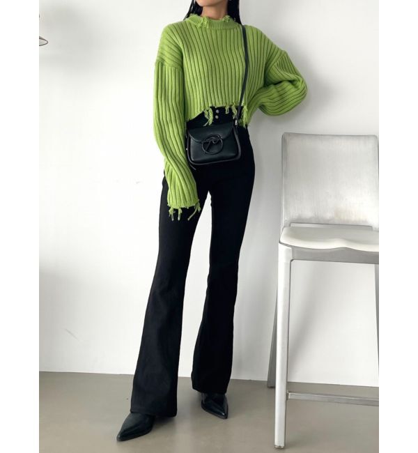 EMODA「CURVE SLEEVE CRASH KNIT」|ニット・セーター|