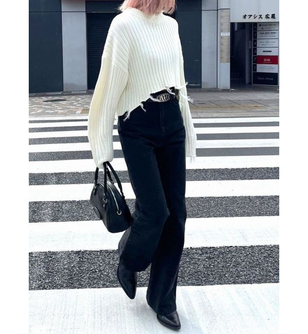 EMODA「CURVE SLEEVE CRASH KNIT」|ニット・セーター|