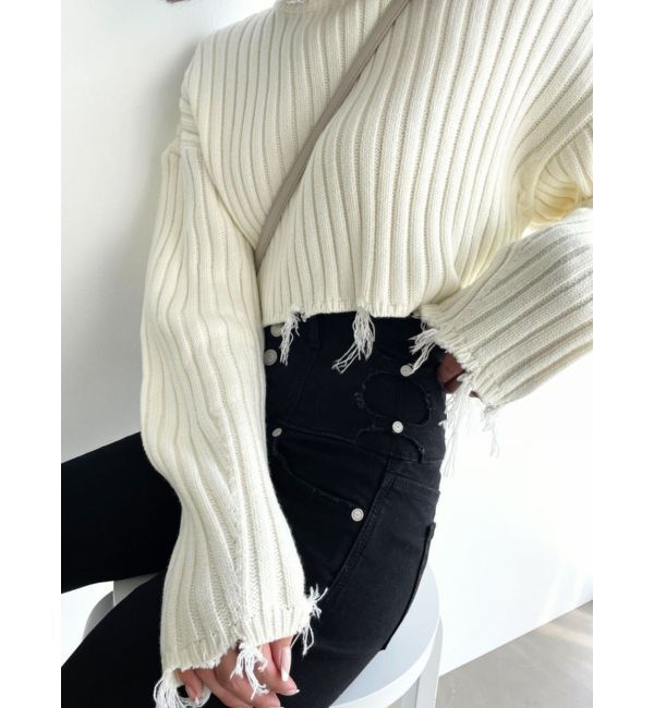 EMODA「CURVE SLEEVE CRASH KNIT」|ニット・セーター|