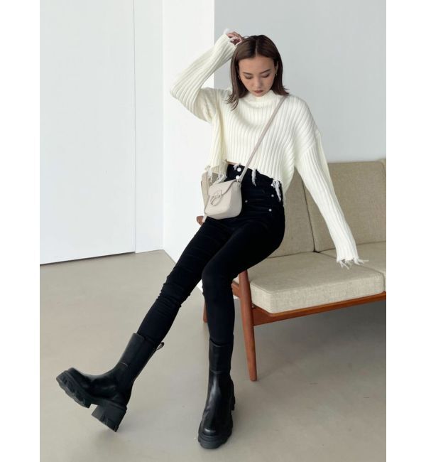 EMODA「CURVE SLEEVE CRASH KNIT」|ニット・セーター|